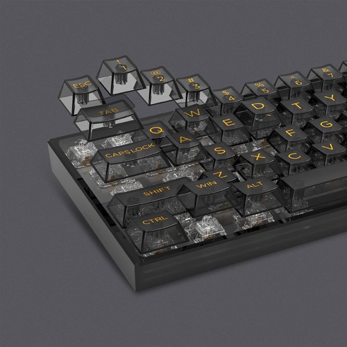 Black Clear keycaps,Transparent keycaps 60 75 100 Percent,Ceramic Jelly Key c... - Picture 5 of 6