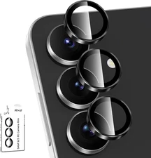 For Samsung Galaxy S25 FE Camera Lens Protector, Individual Metal Ring Tempered 