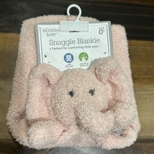 NEW Modern Baby Lovey Plush Snuggle Blankie Pink Elephant Security Blanket