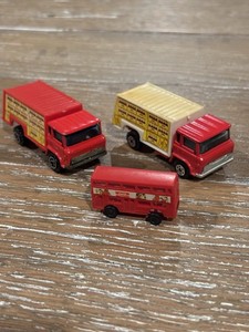 Vintage Coca-Cola Yatming Trucks (2) & Small London Tour Bus