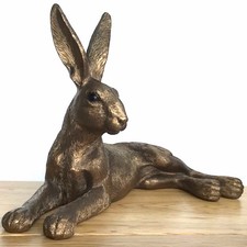 Leonardo Bronze Hase Deko Figur 26cm Hare Ornament Im Geschenkkarton