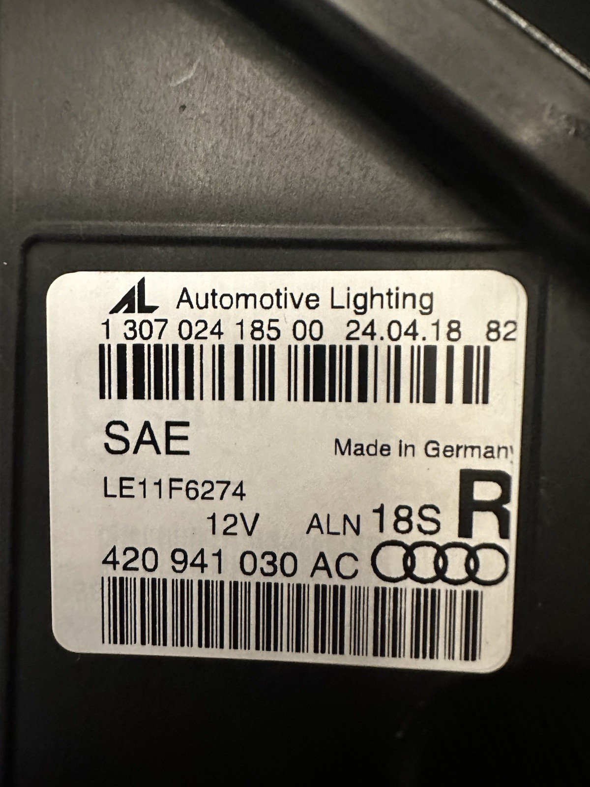 OEM  Audi R8 Right Passenger Side LED Headlight 420941030AC
