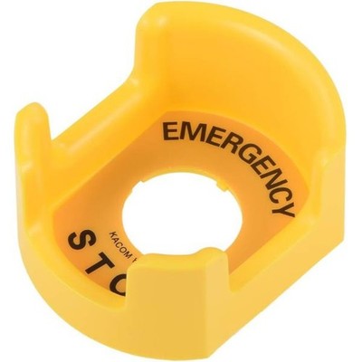 30mm Push Button Protective Cover Emergency Stop Warning Circle Yellow 1pc