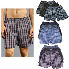 Set of 6 Men's Knocker Boxer Trunk Plaid Shorts Cotton Briefs with Elastic Siz