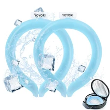 2PCS Neck Cooling Tube with Cold Insulated Bag,Reusable Ice Neck Ring Wearabl...