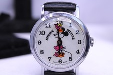Vintage 1970s Disney Bradley Minnie Mouse Watch  Swiss  Wind-Up