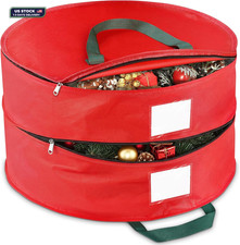 Wreath Storage Container Christmas Wreath Storage Bags for 2 Wreath with Dual Z.