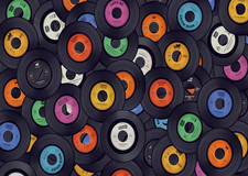 7X5Ft Fabric Retro Music Records Backdrop 1950S Rock Roll Vinyl Record Backdrop