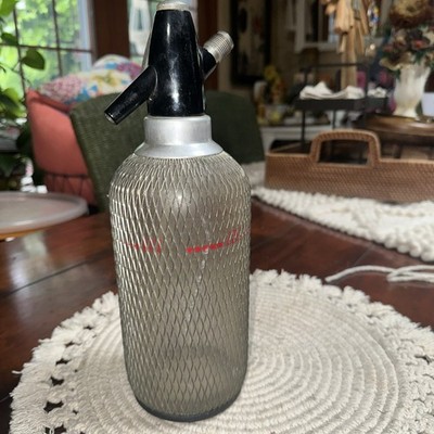 Vintage ISI Austria Chrome Mesh Classic Soda Siphon Bottle Seltzer Retro M4