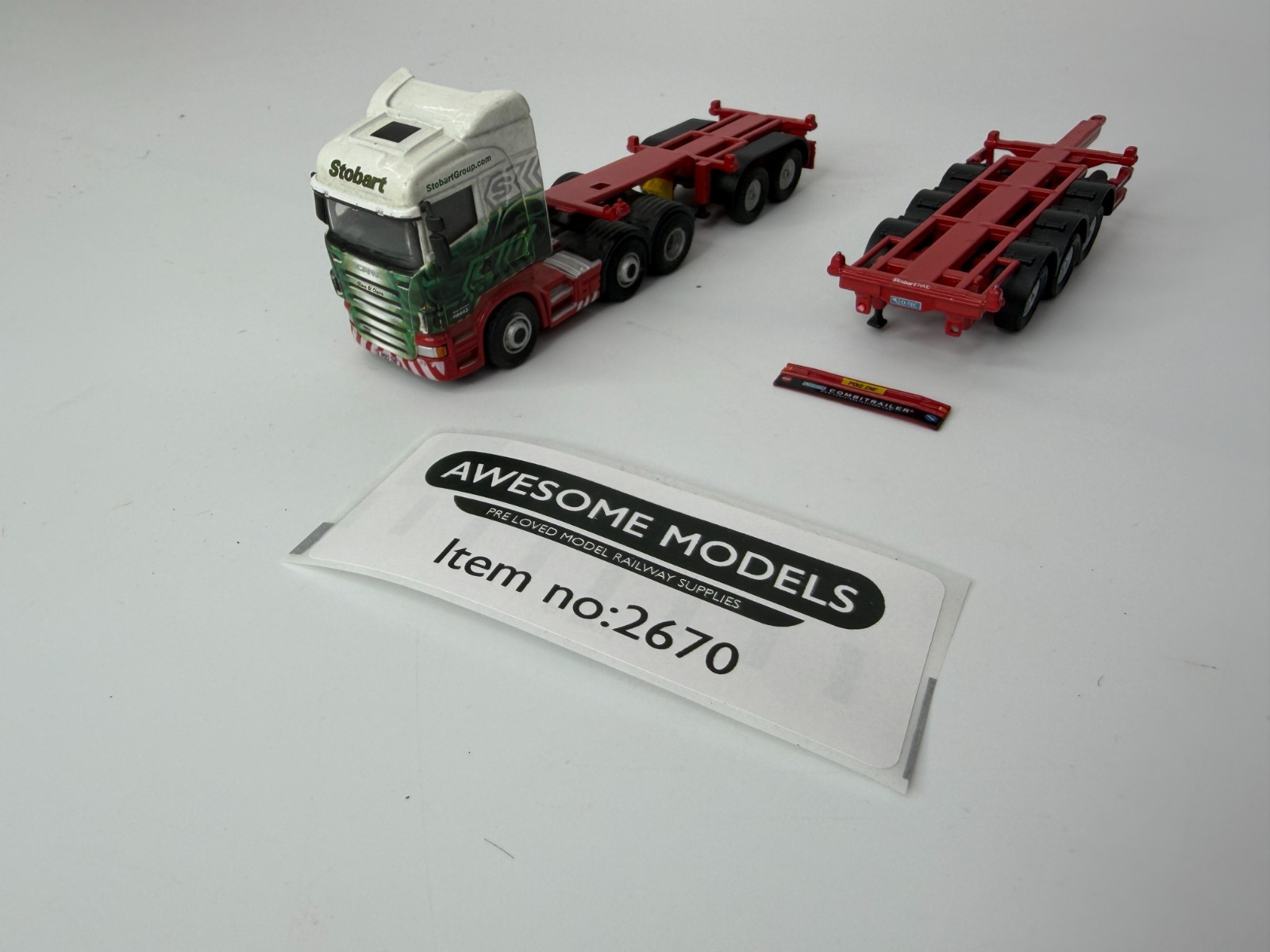 OXFORD DIECAST 76STOB022 SCANIA EDDIE STOBART COTNAINER WAGON SEE IMAGES