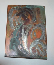 Eleen Auvil (1927 - 2022) Abstract COPPER PLAQUE MODERN METAL  ART