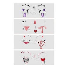 Halloween Temporary Sticker Fun Facial Cosplay Decal 4x Halloween wondeful