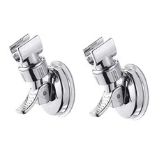 2PCS Shower Head Holders, Silver Shower Head Holder with Suction Cup,