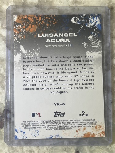 2025 Topps Stadium Club Luisangel Acuna RC Gold 1/50 FIRST card #1 - 第 3/3 張圖片