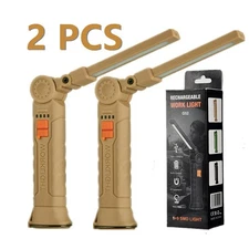 2pc 350000lm LED Work Light Rechargeable Dial Switch Magnetic Base Mechanic Lamp