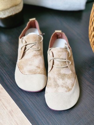 leichte& flexible Barfußschuhe, Größe 40 in beige UK 7, US 9, Vintage, MaryJane