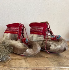 Norwegian Saami Reindeer Lapland Sami shoes boots Vintage M/L  9"- 10" Norway