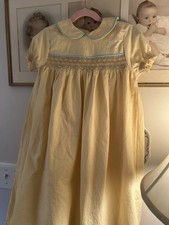 Hand Smocked Childs Dress With Doll Dress To Match