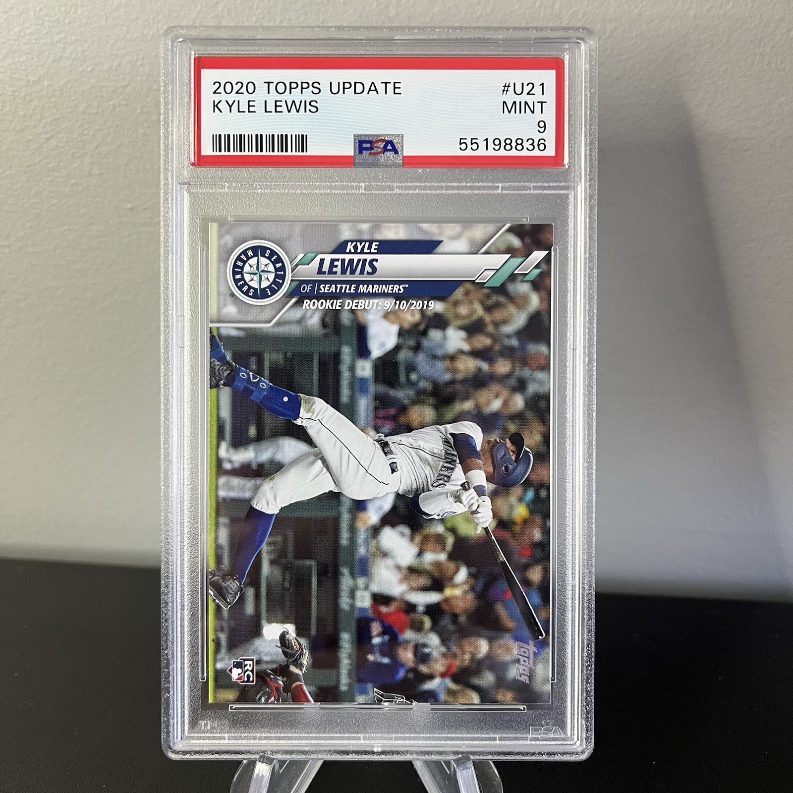 2020 Topps Update #U21 Kyle Lewis Mariners RC Rookie PSA 9 MINT