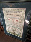 vintage framed needlepoint sampler embroidery Williamsburg — photo 3