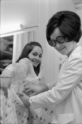 Paola del Medico Fitting of the evening dress for the Concours Eur- Old Photo