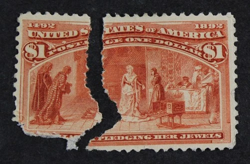CKStamps: US Stamps Collection Scott#241 $1 Columbian Unused NG Tear Off