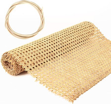 Cane Webbing,24" Width Natural Rattan Webbing Roll 3.3Ft Caning Material with 3/