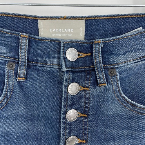 Everlane The Vintage Skinny Jean Button Fly Blue Size 26 Ankle NWOT - Picture 5 of 7