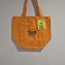 Trader Joe’s - Trick or Treat Black & Orange Mini Canvas Tote Bag - New with Tag