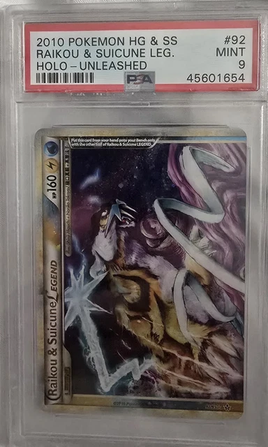 2010 Pokemon Raikou & Suicune LEGEND 92/95 PSA 9 Unleashed Holo