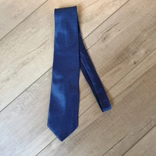 DONA 100% Silk Tie Men's Navy Light Blue Geometric Tie Made In Italy 59x4