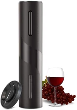 Electric Wine Opener Battery Powered Corkscrew With Foil Cutter Black