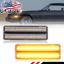 Clear Amber Led Front Bumper Side Marker Lights For 1978-1981 Chevry Camaro Z28