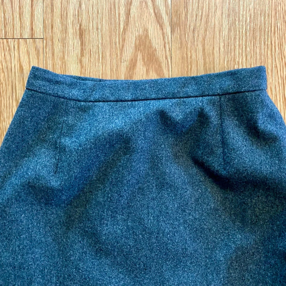 Ralph Lauren Vintage Gray Wool Midi Pencil Skirt Womens 8 - Image 3 of 4