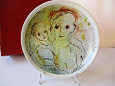 Ernesto Treccani Volto serigrafia su piatto con scatola e garanzia Spirale Arte