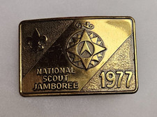 BRASS BELT BUCKLE 1977 Boy Scout National Jamboree - MINT