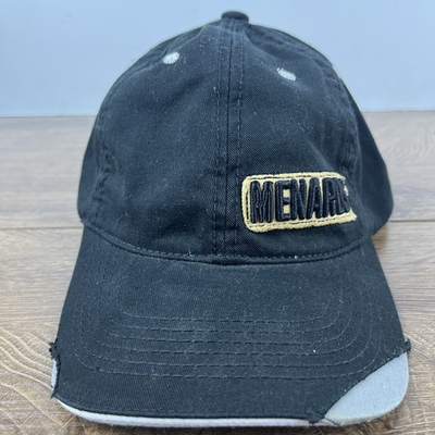 #ad Menards Hat Menards Black Hat Adjustable Adult Fit Hat Black Cap $10.00