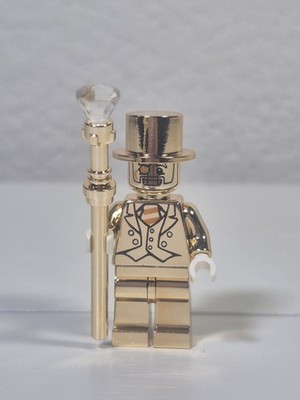 Lego Mr. Gold Chrome UV Printed On Official Lego Parts Minifigure Read