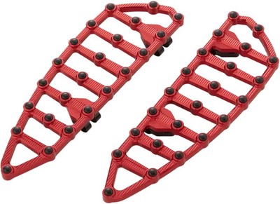 AN MX Grip Driver Floorboards Red for Harley Road Glide CVO 09-21