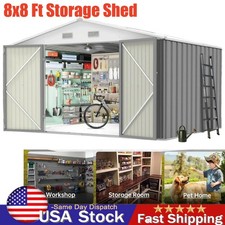 8x8 Ft Outdoor Storage Shed, Updated Frame  Lockable Door, Waterproof Tool Shed