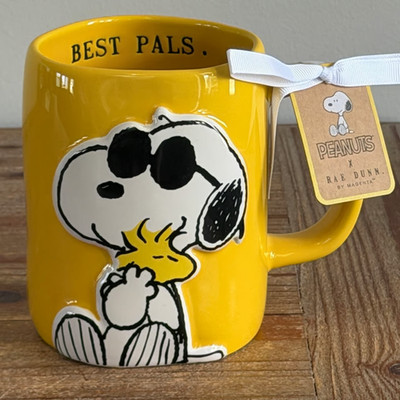 Rae Dunn Peanuts Snoopy & Woodstock BEST PALS Coffee Mug Joe Cool NWT