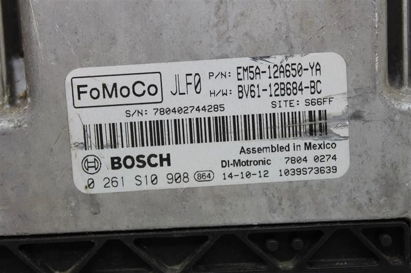 ECU ECM COMPUTER Ford Focus 2012 12 2013 13 2014 14 0261S10908 980004 - Image 3 of 4