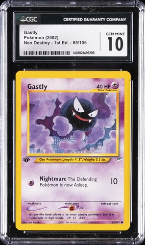 Gastly (1st Edition) graded CGC 10 for sale on eBay