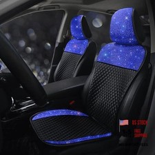 Shining Diamond Leather Front Car Seat Coversuniversal Blue 2 Front Seats Shining Diamond Leather Front Car Seat Coversuniversal Blue 2 Front Seats