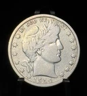 1914 US Barber Half Dollar 50C Silver Coin