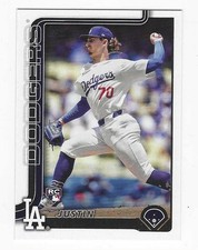 2025 Topps Baseball Dodgers Justin Wrobleski Rookie Card #204