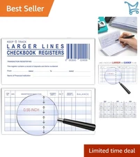 10 Checkbook Registers Large Lines Easy Read Personal Bank Ledger 2024