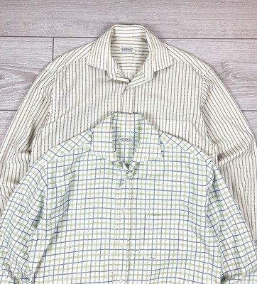 Giorgio Armani X2 Le Collezioni Vintage 90s Striped Cotton Shirt L