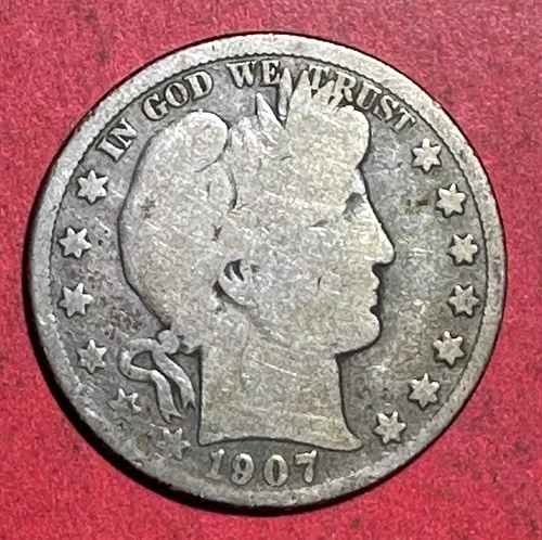 1907S US Barber SILVER Half Dollar "San Francisco" Mint! Good! Lower Mintage!