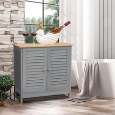 Floor Storage Cabinet Cupboard Two Door Bathroom Muti-purpose Cabinet Grey